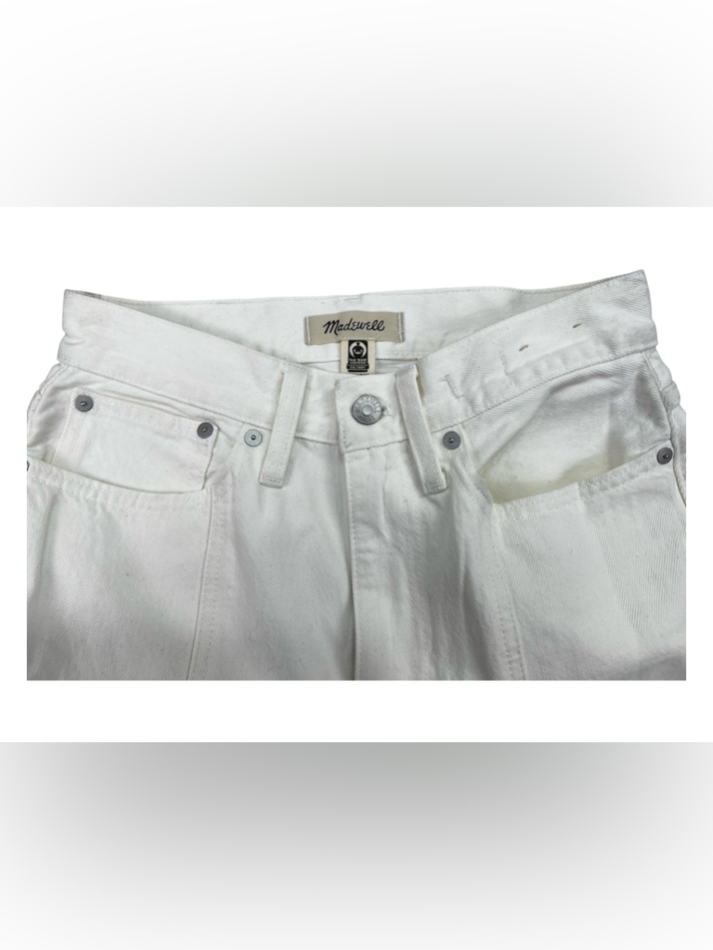 Madewell Baggy Flare Jeans Women’s Sz 26 Tile White High Rise Wide Leg Split Hem - Picture 9 of 16